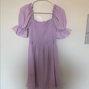 SHEIN Lavender Puff Sleeve Mini Dress